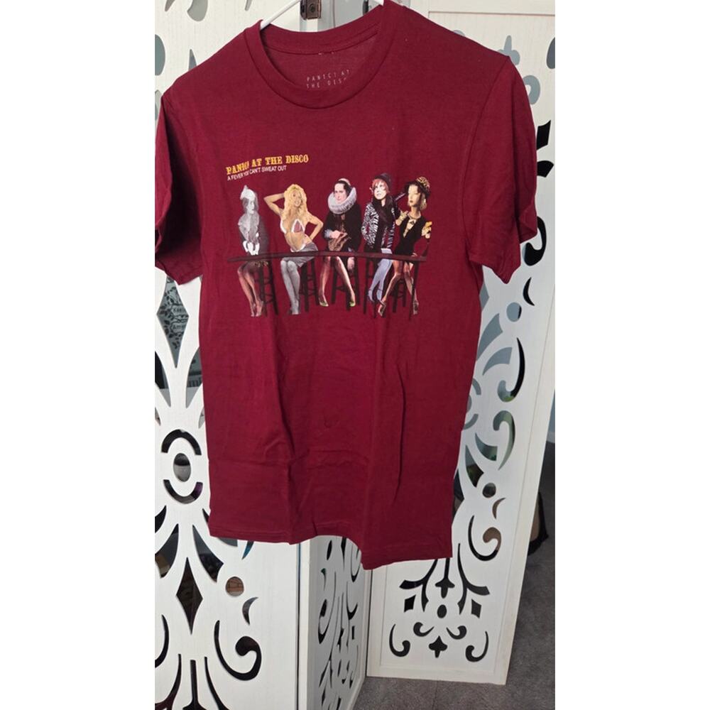 Panic At The Disco Tee Medium Red A Fever You Cant Sweat Out Band Shirt